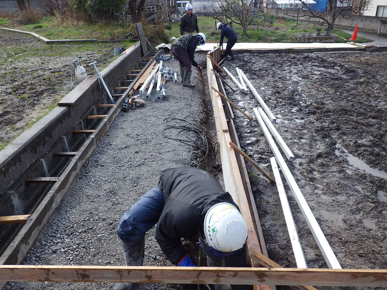 コンクリート舗装　施工状況１