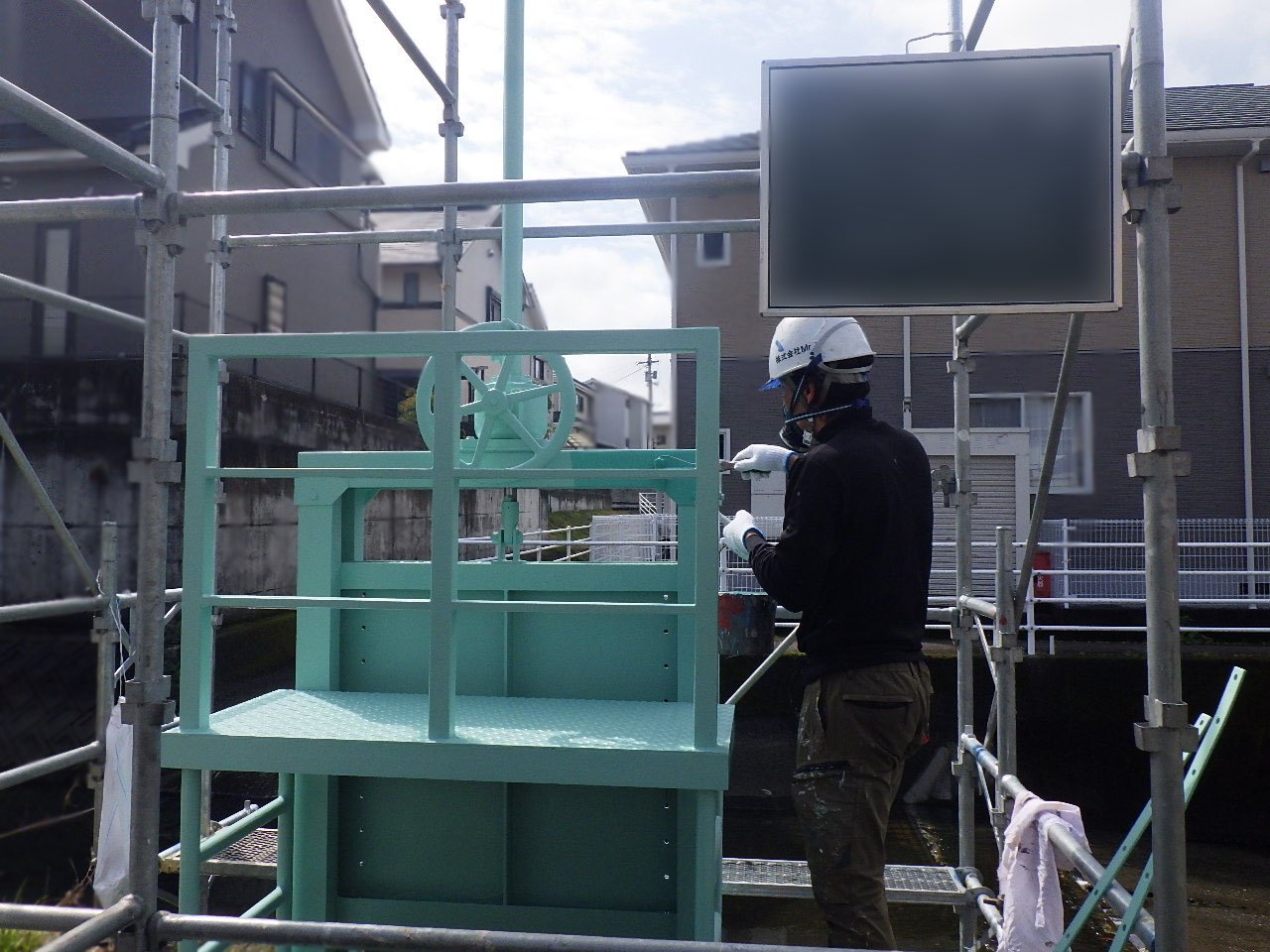 水門塗替塗装　施工状況3